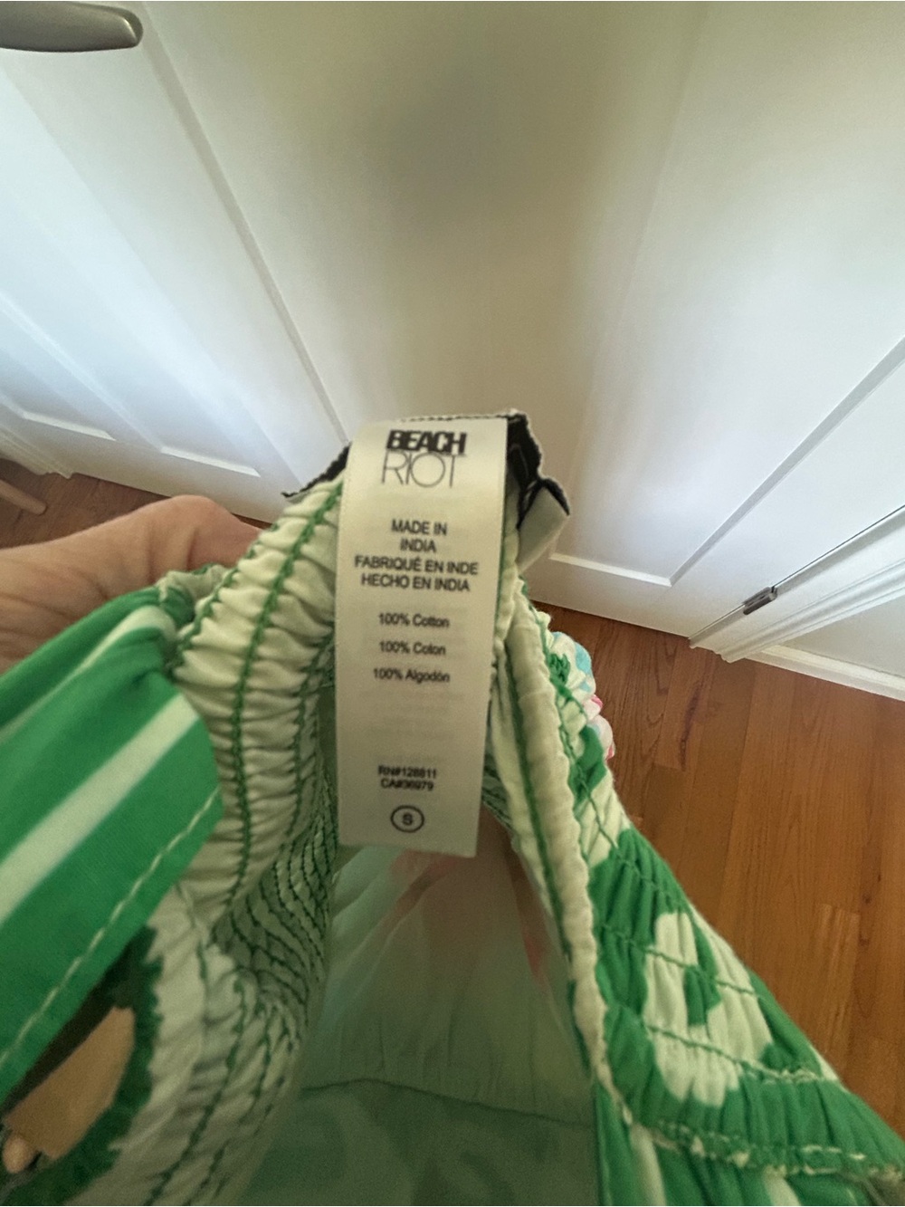 Beach Riot Green, Pink & Light Blue Tiered Maxi Dress Size Small Tropical Palm - Picture 5 of 5